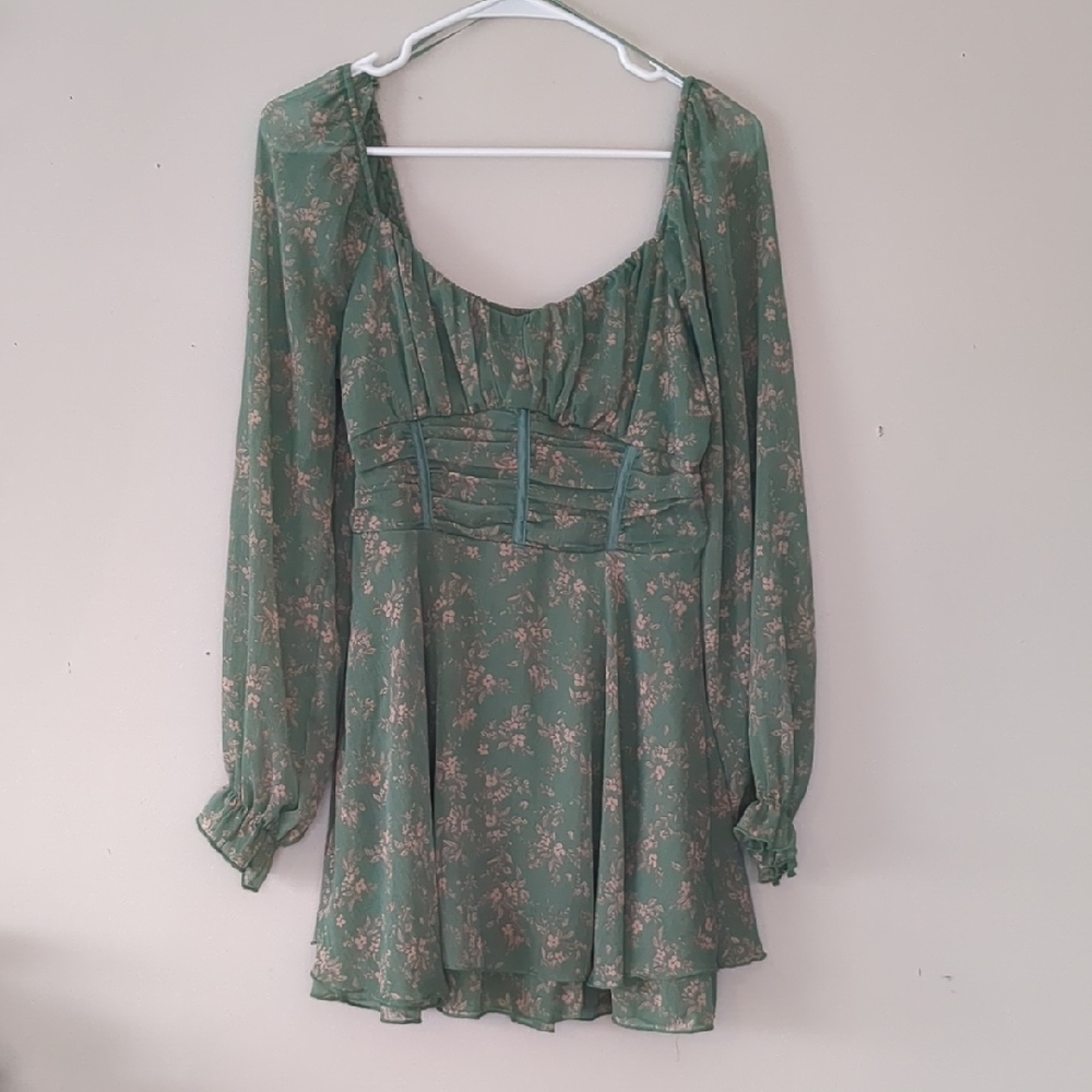 Fairy Inspired Dress With Corset Accents And Long Flowy Sleeves